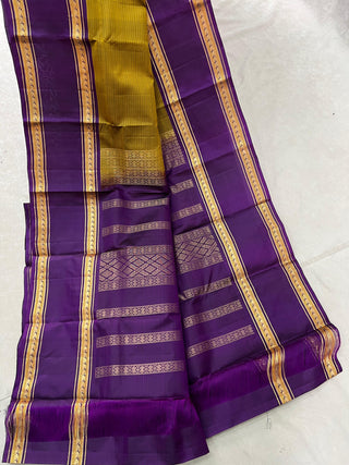 KANCHIPURAM PURE SILK GAP BORDER SAREE