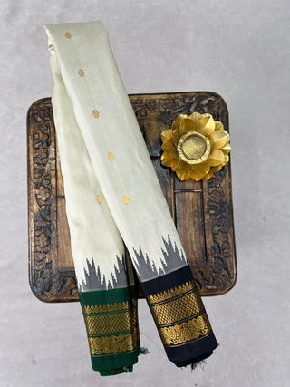 GADWAL PURE SILK HANDLOOM SAREE WITH GANGA JAMUNA BORDER