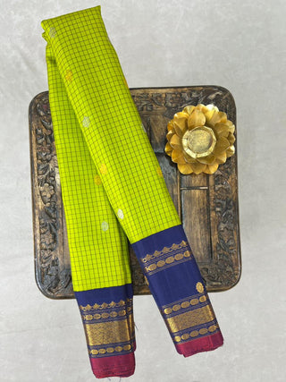 GADWAL PURE SILK CHECKS HANDLOOM SAREE