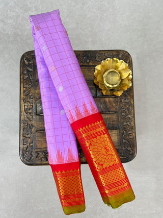 GADWAL PURE SILK CHECKS HANDLOOM SAREE