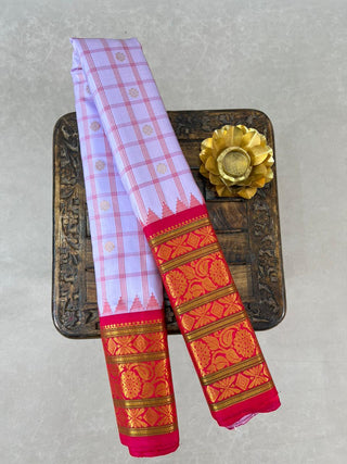 GADWAL PURE SILK CHECKS HANDLOOM SAREE