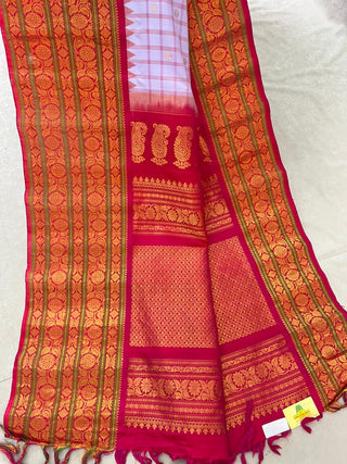 GADWAL PURE SILK CHECKS HANDLOOM SAREE