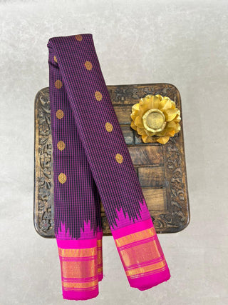 GADWAL PURE SILK CHECKS HANDLOOM SAREE