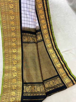 GADWAL PURE SILK CHECKS HANDLOOM SAREE