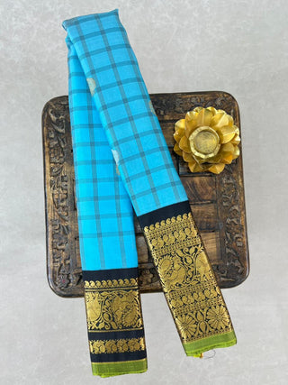 GADWAL PURE SILK CHECKS HANDLOOM SAREE