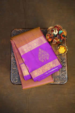 KANCHIPURAM PURE SILK CHECKS HANDLOOM SAREE