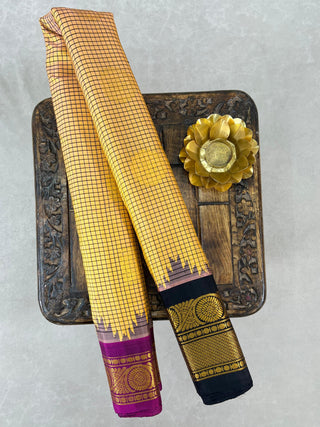 GADWAL PURE SILK CHECKS HANDLOOM SAREE