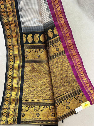 GADWAL PURE SILK CHECKS HANDLOOM SAREE