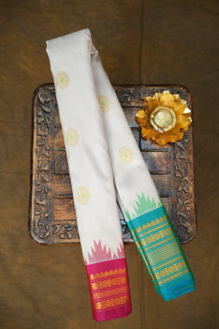 GADWAL PURE SILK GANGA JAMUNA BORDER SAREE