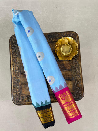 GADWAL PURE SILK GANGA JAMUNA HANDLOOM SAREE