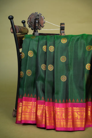 GADWAL PURE SILK GANGA JAMUNA BORDER SAREE