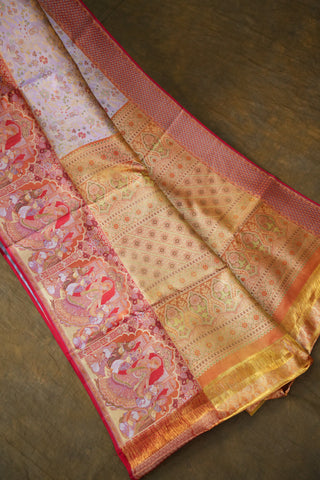 EXCLUSIVE KANCHIPURAM PURE SILK TISSUE BROCADE SAREE