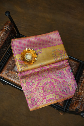 EXCLUSIVE KANCHIPURAM PURE SILK TISSUE BROCADE SAREE