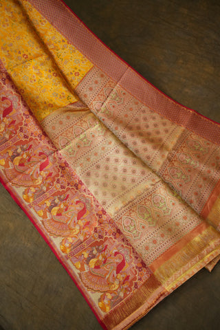 EXCLUSIVE KANCHIPURAM PURE SILK TISSUE BROCADE SAREE