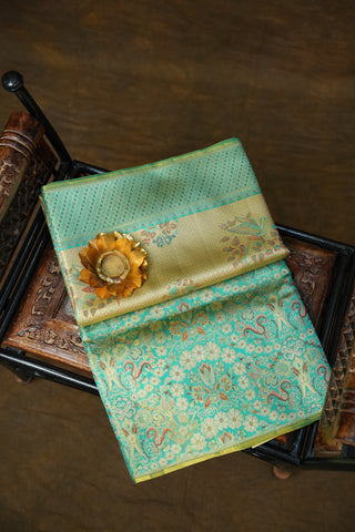EXCLUSIVE KANCHIPURAM PURE SILK TISSUE BROCADE SAREE