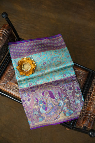 EXCLUSIVE KANCHIPURAM PURE SILK TISSUE BROCADE SAREE