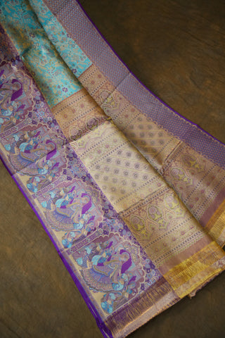 EXCLUSIVE KANCHIPURAM PURE SILK TISSUE BROCADE SAREE