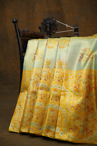 EXCLUSIVE KANCHIPURAM PURE SILK TISSUE BROCADE SAREE