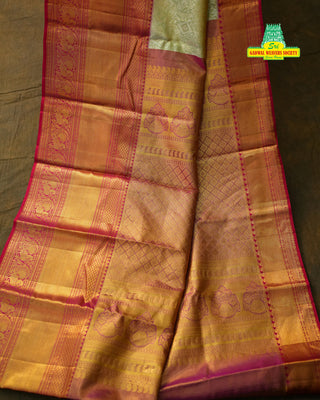 KANCHIPURAM PURE SILK TISSUE BROCADE HANDLOOM SAREE