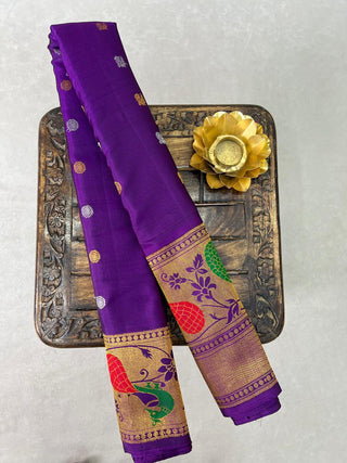 GADWAL PURE SILK HANDLOOM SAREE WITH MAHARANI TURNING BORDER