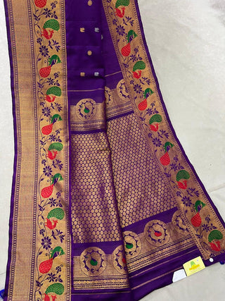 GADWAL PURE SILK HANDLOOM SAREE WITH MAHARANI TURNING BORDER