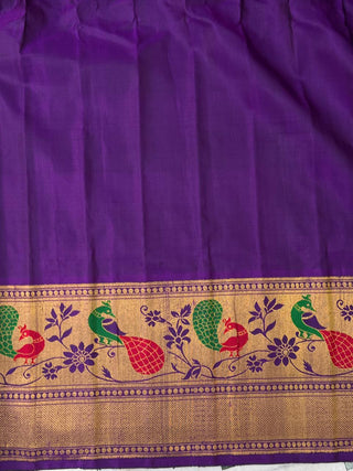 GADWAL PURE SILK HANDLOOM SAREE WITH MAHARANI TURNING BORDER