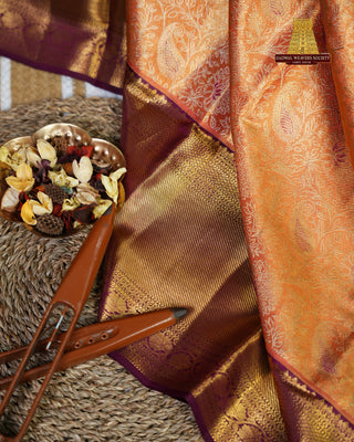 KANCHIPURAM PURE SILK TISSUE BROCADE SAREE