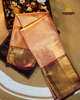 KANCHIPURAM PURE SILK TISSUE BROCADE SAREE