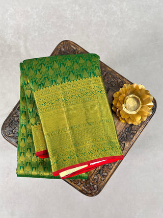 KANCHIPURAM PURE SILK BROCADE HANDLOOM SAREE