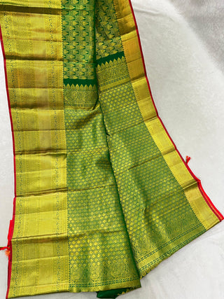 KANCHIPURAM PURE SILK BROCADE HANDLOOM SAREE