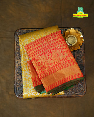 KANCHIPURAM PURE SILK BROCADE HANDLOOM SAREE