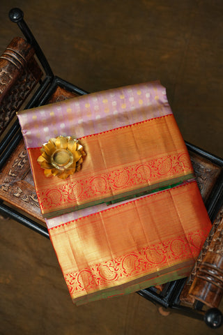 KANCHIPURAM PURE SILK TISSUE BROCADE SAREE