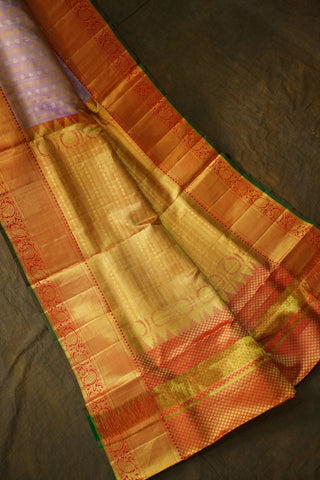 KANCHIPURAM PURE SILK TISSUE BROCADE SAREE
