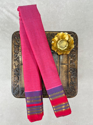 GADWAL PURE COTTON SMALL BORDER HANDLOOM SAREE