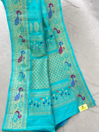 GADWAL PURE SILK HANDLOOM SAREE WITH MAHARANI TURNING BORDER