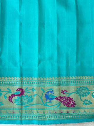 GADWAL PURE SILK HANDLOOM SAREE WITH MAHARANI TURNING BORDER