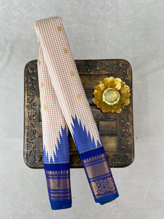 GADWAL PURE SILK GINGHAM CHECKS HANDLOOM SAREE