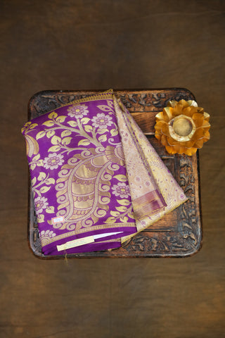 KANCHIPURAM PURE SILK TISSUE BROCADE SAREE