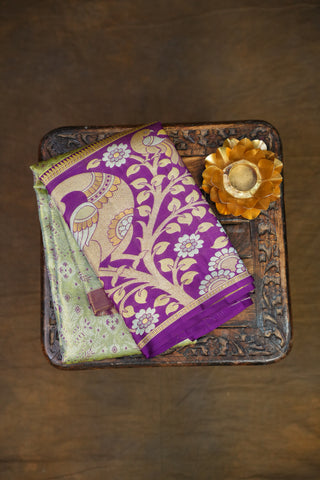 KANCHIPURAM PURE SILK TISSUE BROCADE SAREE