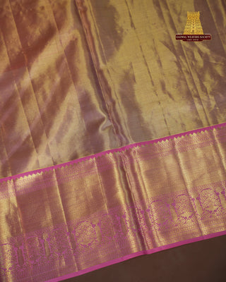 KANCHIPURAM PURE SILK TISSUE BROCADE HANDLOOM SAREE