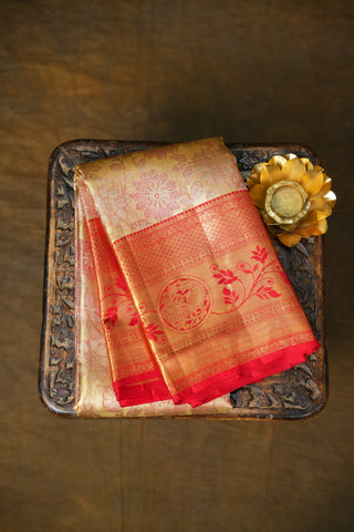 KANCHIPURAM PURE SILK BROCADE HANDLOOM SAREE