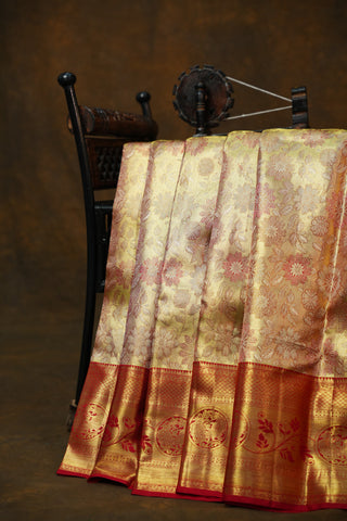 KANCHIPURAM PURE SILK BROCADE HANDLOOM SAREE