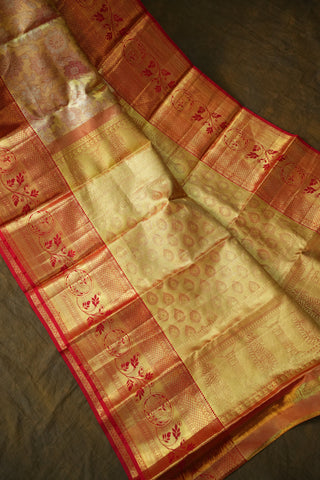 KANCHIPURAM PURE SILK BROCADE HANDLOOM SAREE