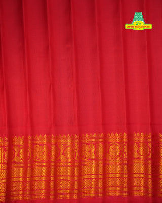GADWAL PURE SILK HANDLOOM SAREE WITH GANGA JAMUNA BORDER