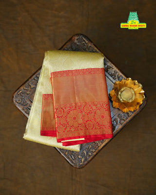 KANCHIPURAM PURE SILK TISSUE BROCADE HANDLOOM SAREE