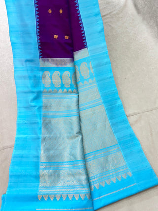 GADWAL PURE SILK PLAIN BORDER HANDLOOM SAREE
