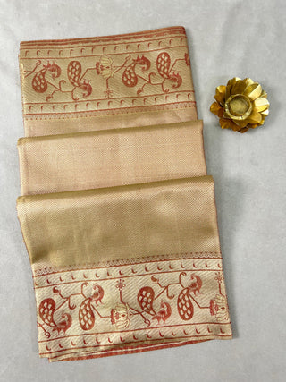 KANCHIPURAM PURE SILK TISSUE BROCADE SAREE