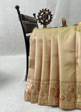KANCHIPURAM PURE SILK TISSUE BROCADE SAREE