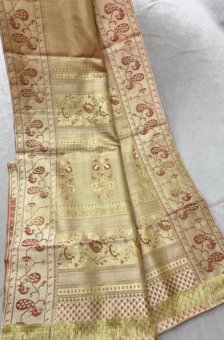 KANCHIPURAM PURE SILK TISSUE BROCADE SAREE