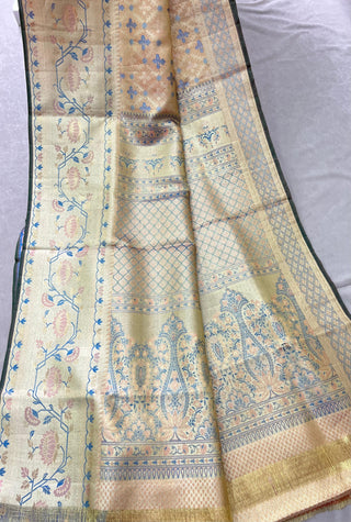 KANCHIPURAM PURE SILK TISSUE BROCADE SAREE